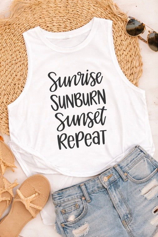Sun-Kissed Cropped Tank Lightweight Summer Tee Beach Style Crop Top