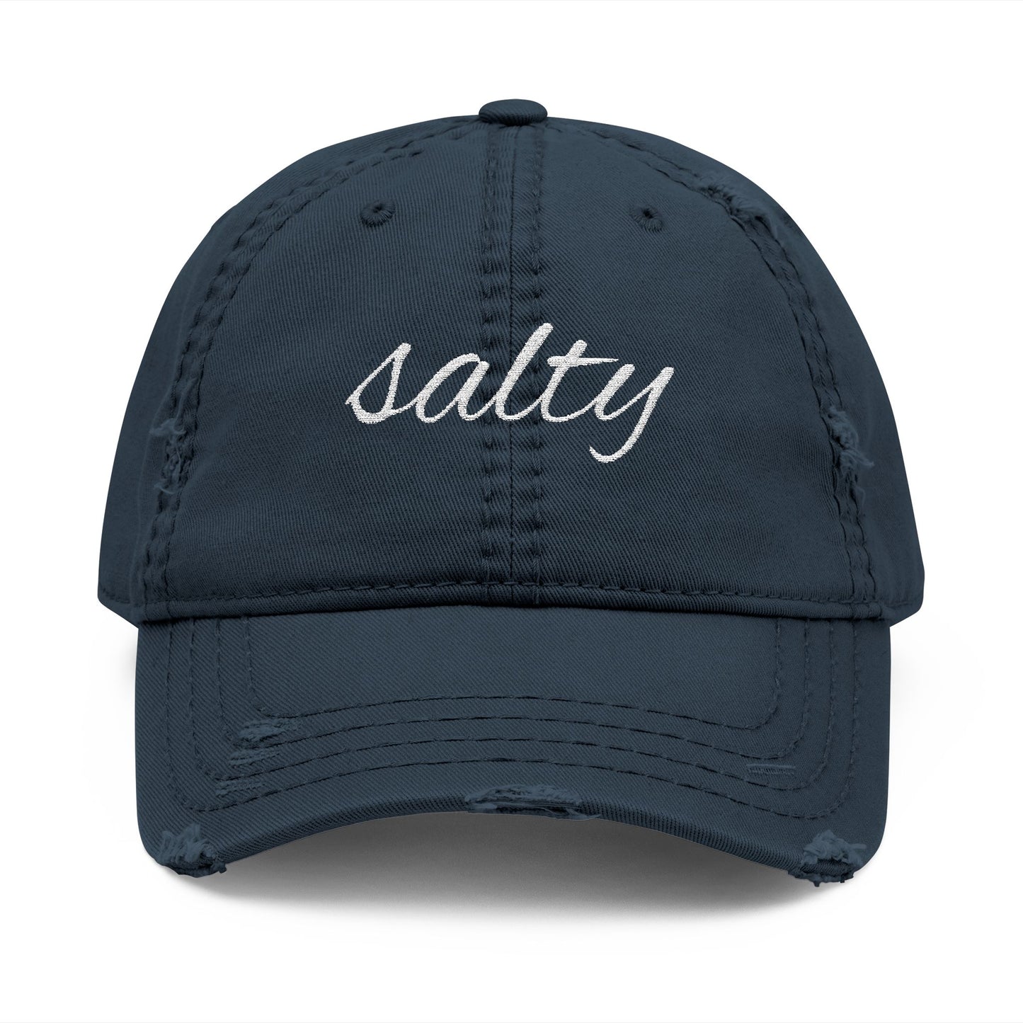 Aesthetic "Salty" Distressed Hat – Vintage Embroidered Unisex Baseball Cap